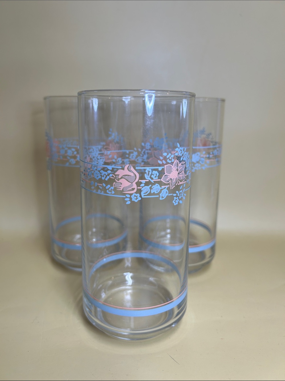 Corelle APRICOT GROVE 6 inches- 16 OZ WATER TUMBLERS GLASSES Set of 3